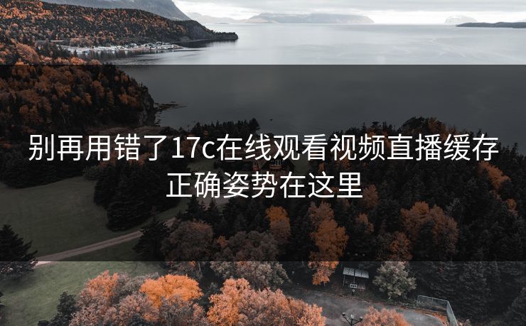 别再用错了17c在线观看视频直播缓存正确姿势在这里